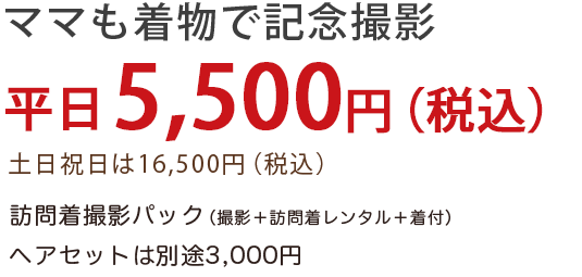 お母様の訪問着レンタル(着付け+ヘアセット)もご用意